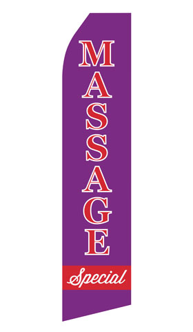 Massage Special econo feather flag, 16 ft, single-sided