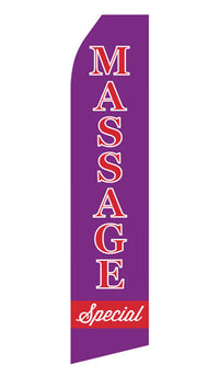 Massage Special econo feather flag, 16 ft, single-sided