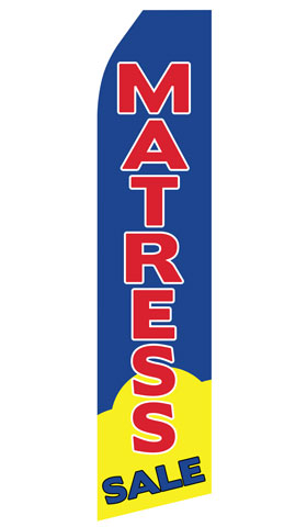 Mattress Sale econo feather flag, 16 ft, single-sided, design 0708