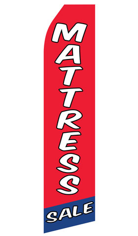 Mattress Sale econo feather flag, 16 ft, single-sided, design 0709