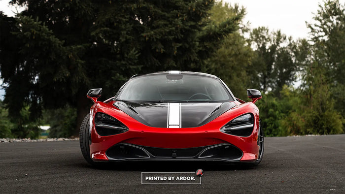 McLaren 720S custom racing stripe graphics