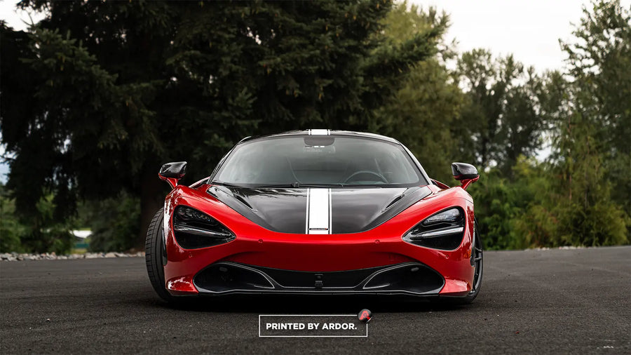 McLaren 720S custom racing stripe graphics