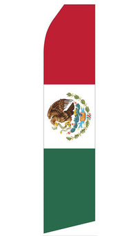 Mexican Flag econo feather flag, 16 ft, single-sided, design 1048