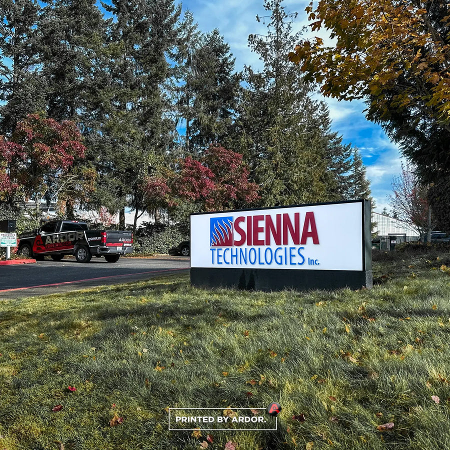 Monument sign panel for Sienna Technologies