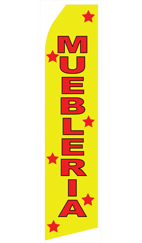 Muebleria econo feather flag, 16 ft, single-sided