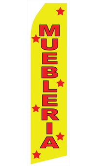 Muebleria econo feather flag, 16 ft, single-sided