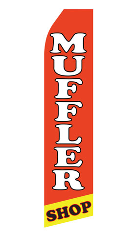 Muffler Shop econo feather flag, 16 ft, single-sided