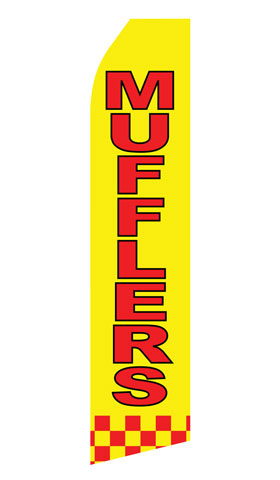 Mufflers Service econo feather flag, 16 ft, single-sided