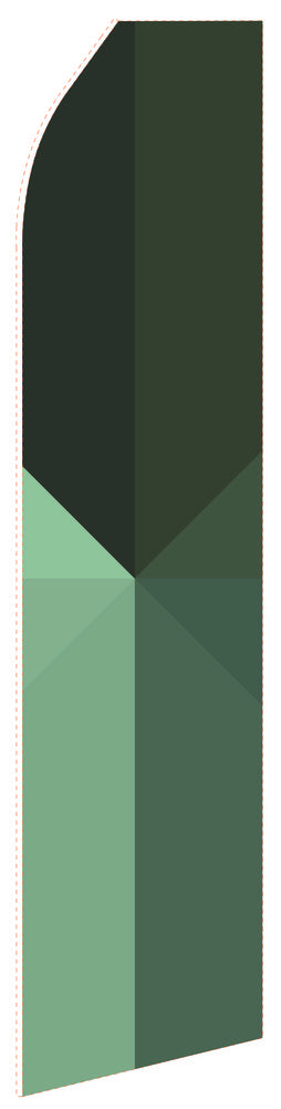 Multi Green econo feather flag, 16 ft, single-sided