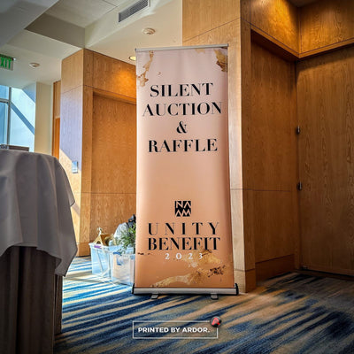 Step and repeat backdrop and retractable banners for a Northwest African American Museum benefit by Ardor Printing, view 3