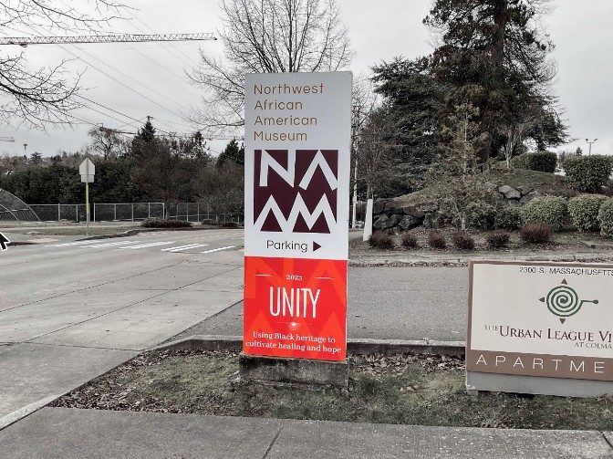 Northwest African American Museum post signs in Seattle by Ardor Printing