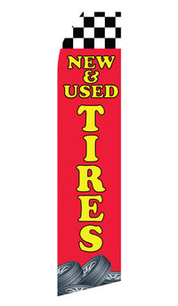 New and Used Tires econo feather flag, 16 ft, single-sided