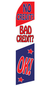 No Credit-Bad Credit OK! econo feather flag, 16 ft, single-sided