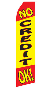 No Credit OK! econo feather flag, 16 ft, single-sided, design 0238
