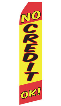 No Credit OK! econo feather flag, 16 ft, single-sided, design 1034