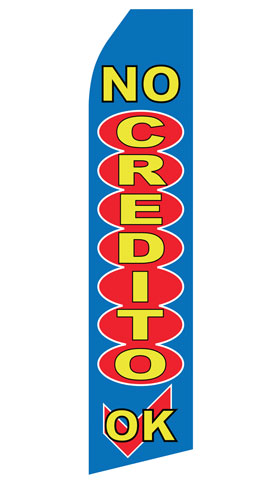 No Credit OK! econo feather flag, 16 ft, single-sided, design 1035