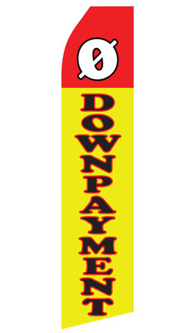 No Down Payment econo feather flag, 16 ft, single-sided, design 0185