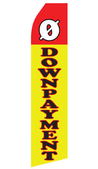 No Down Payment econo feather flag, 16 ft, single-sided, design 0185