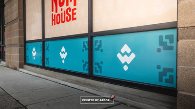 Nom House restaurant storefront window graphics, view 8 by Ardor Printing