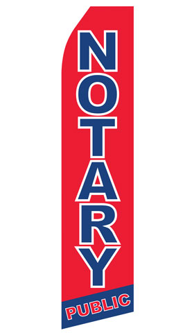 Notary Public econo feather flag, 16 ft, single-sided