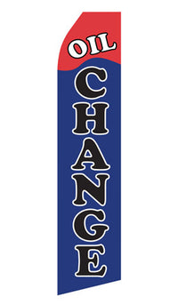 Oil Change econo feather flag, 16 ft, single-sided