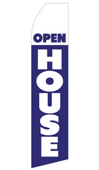 Open House econo feather flag, 16 ft, single-sided, design 1225