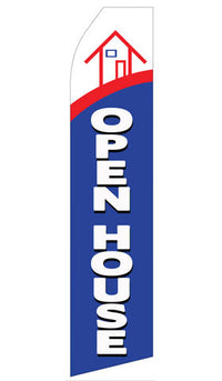Open House econo feather flag, 16 ft, single-sided, design 1313