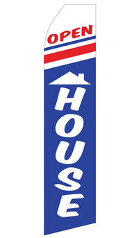 Open House econo feather flag, 16 ft, single-sided, design 1315