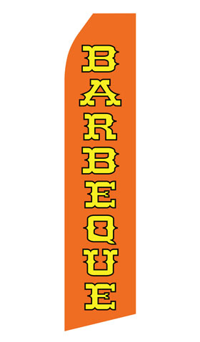 Orange Barbeque econo feather flag, 16 ft, single-sided