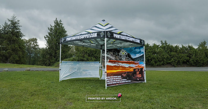 PNW Traffic Supply custom printed tent by Ardor Printing