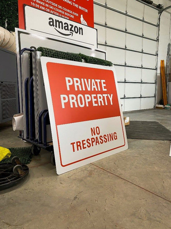 Private property no trespassing signs by Ardor Printing