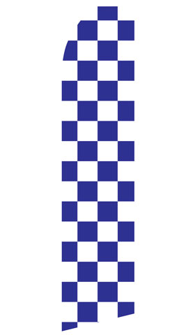 Purple and White Checkered econo feather flag, 16 ft, single-sided, design 0287