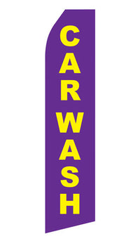 Purple Car Wash econo feather flag, 16 ft, single-sided