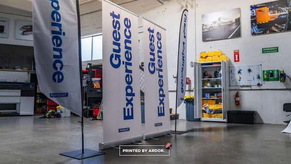 Pursuit Church guest experience feather flags and retractable banners by Ardor Printing, view 9