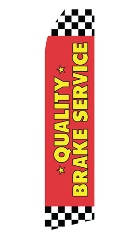 Quality Brake Service econo feather flag, 16 ft, single-sided