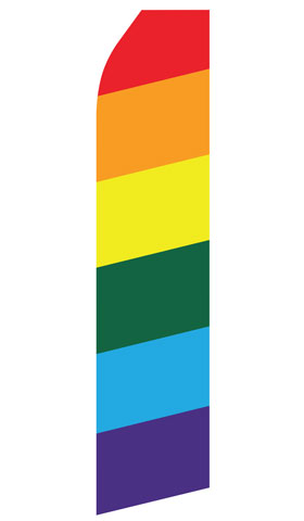 Rainbow econo feather flag, 16 ft, single-sided