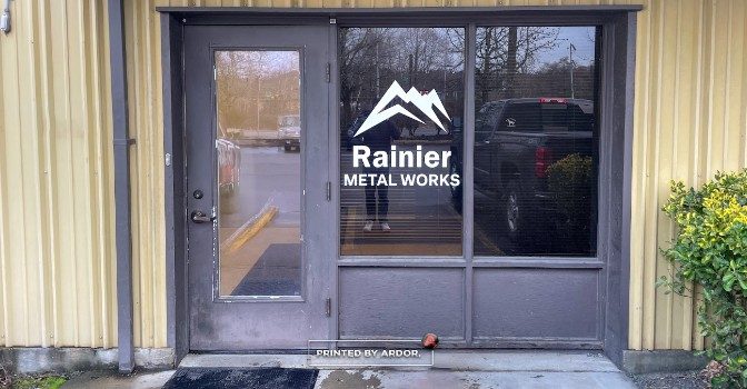 Rainier Metal Works aluminum composite sign by Ardor Printing