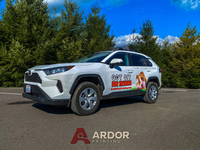 Toyota RAV4 spot graphics for Got Sit Dog Training
