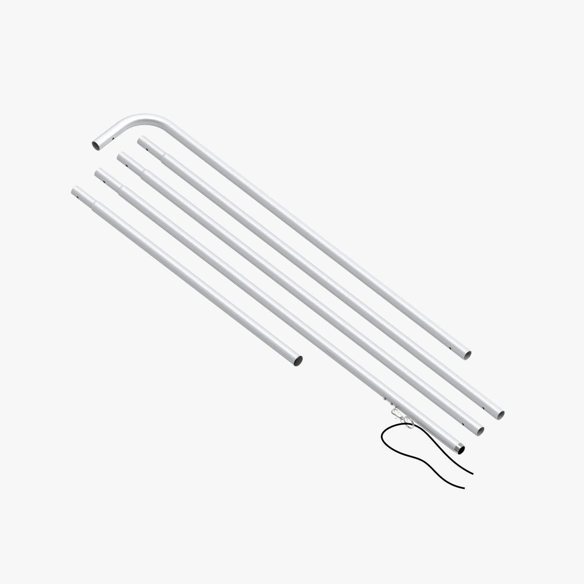 Large rectangle flag pole set: aluminum poles with a top arm