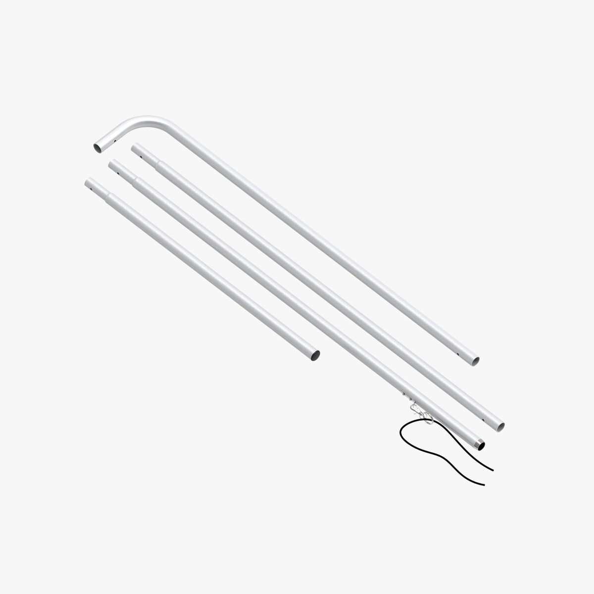Medium rectangle flag pole set: aluminum poles with a top arm