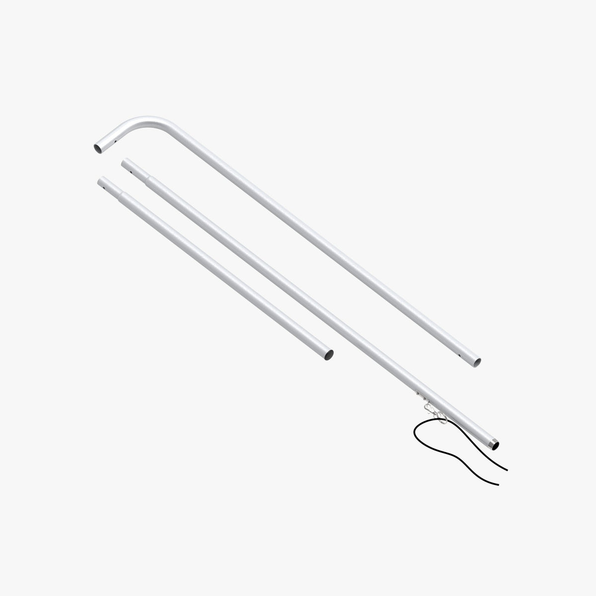 Small rectangle flag pole set: aluminum poles with a top arm