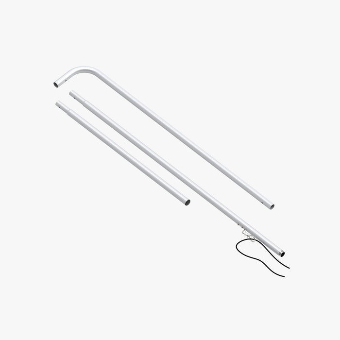 Small rectangle flag pole set: aluminum poles with a top arm