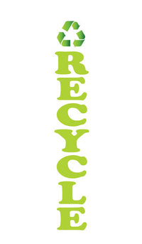 Recycle econo feather flag, 16 ft, single-sided