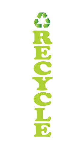 Recycle econo feather flag, 16 ft, single-sided