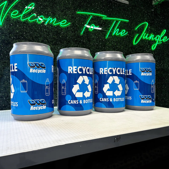 Printed recycling can wraps for DTG Recycle