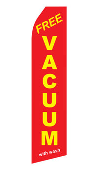 Red Free Vacuum With Wash econo feather flag, 16 ft, single-sided