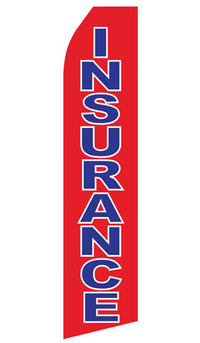 Red Insurance econo feather flag, 16 ft, single-sided