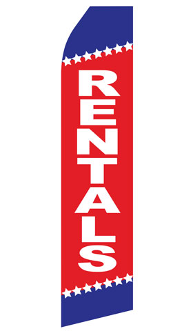 Rentals econo feather flag, 16 ft, single-sided