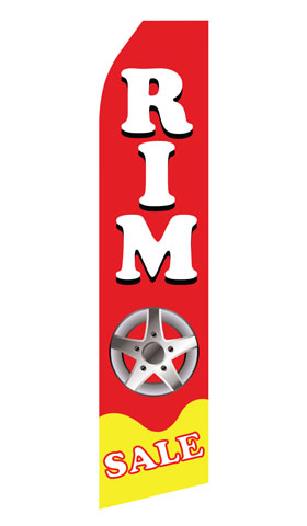 Rim Sale econo feather flag, 16 ft, single-sided