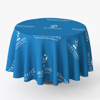 Round table cover printed all over with a sample design
